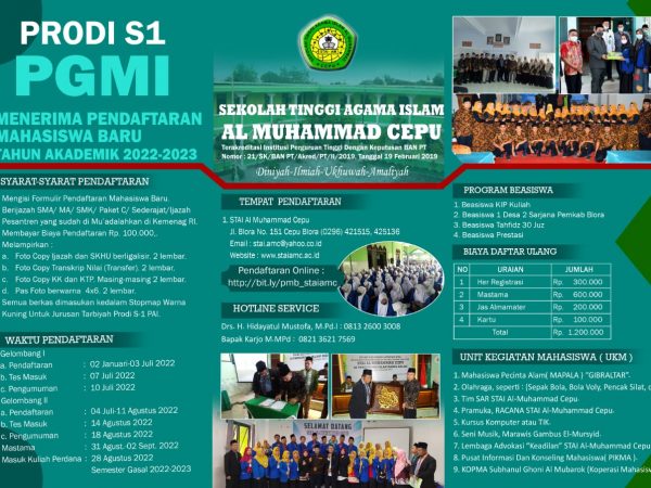 PENERIMAAN MAHASISWA BARU PRODI PGMI 2022/2023